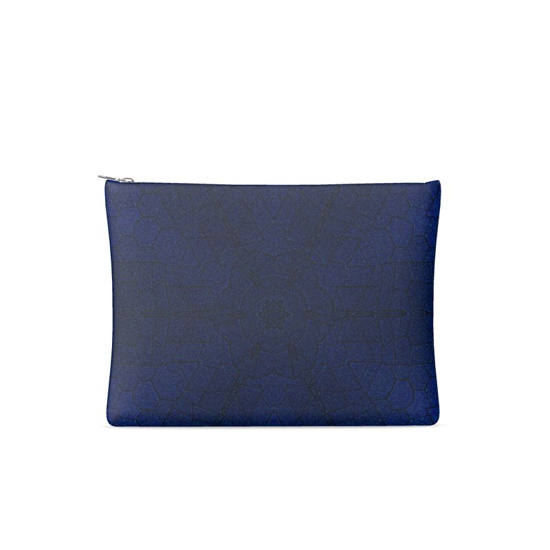 Bleu Pyramide Leather Clutch Bag